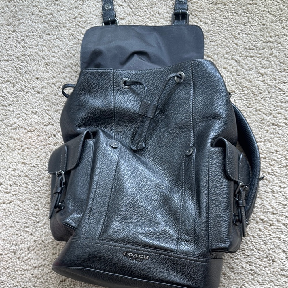 Coach Black Leather Women’s Backpack